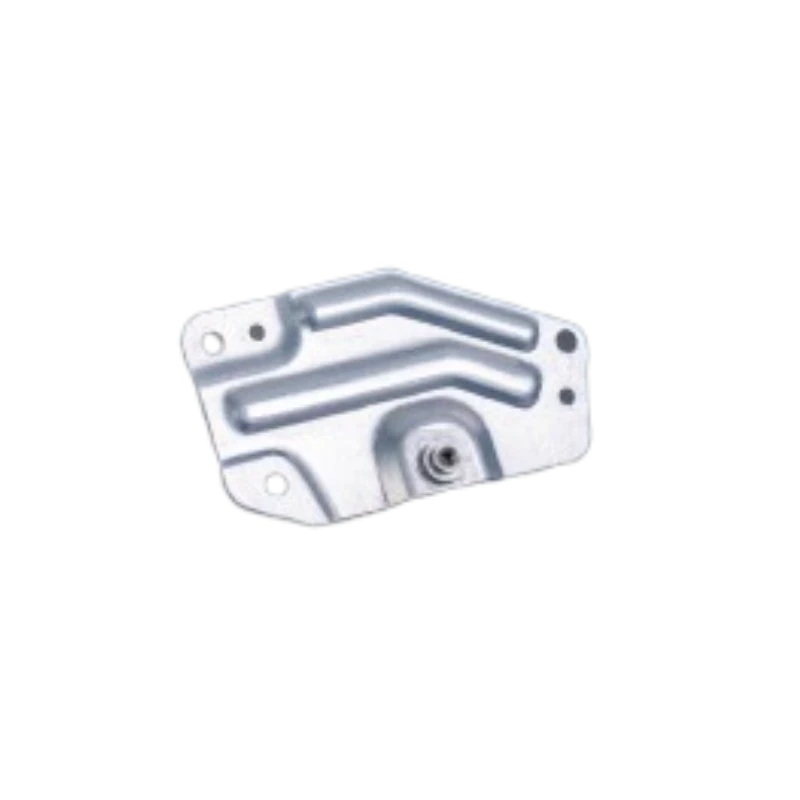 Stamped metal bracket with mounting holes and curved channels