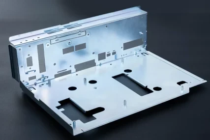 Silver metal enclosure frame