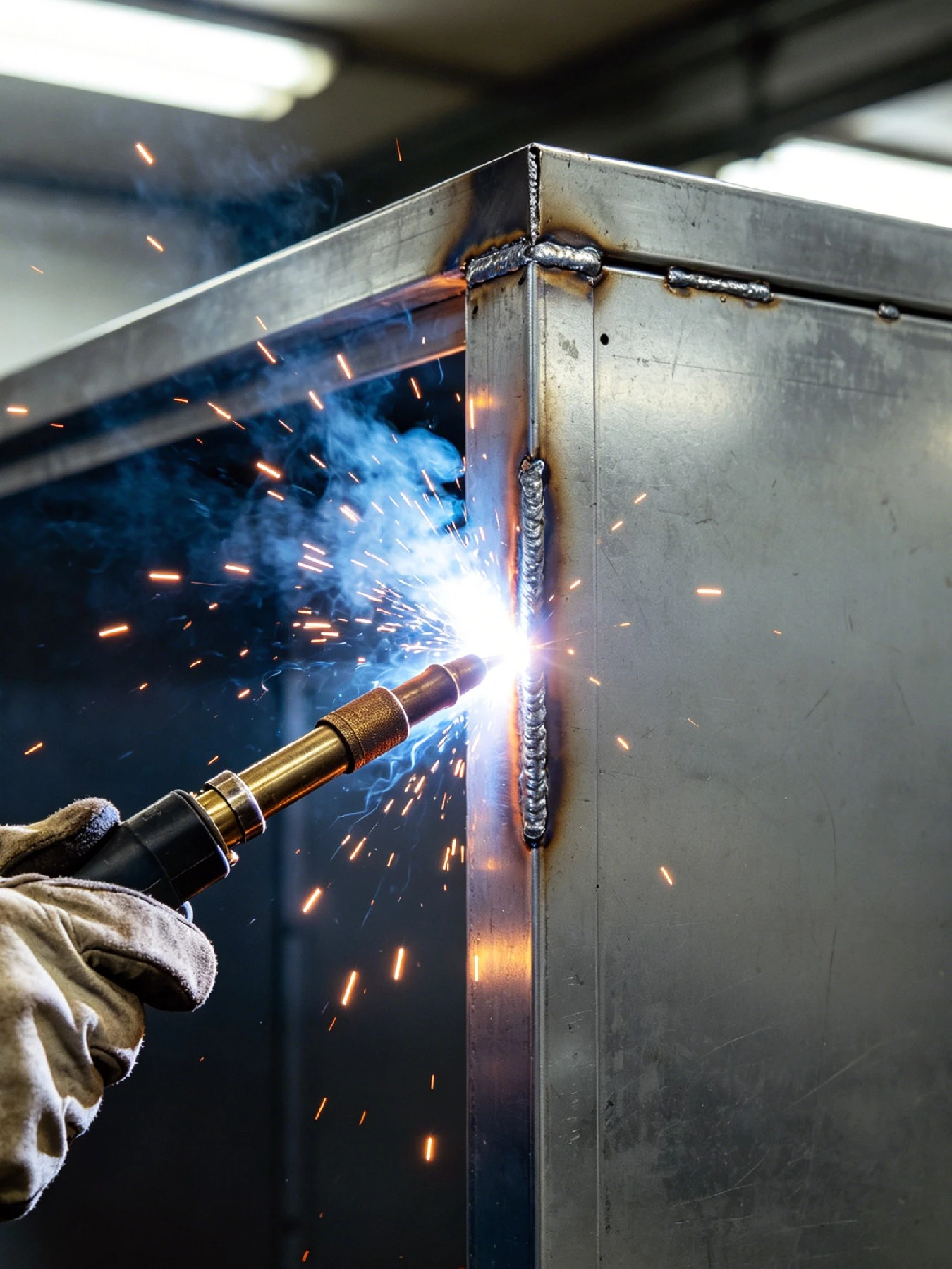 Welded cabinets and metal panels