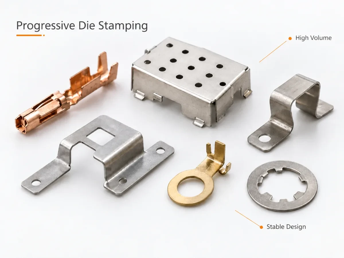 Typical parts made by progressive die stamping