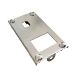 Metal plate with cutouts and rivets