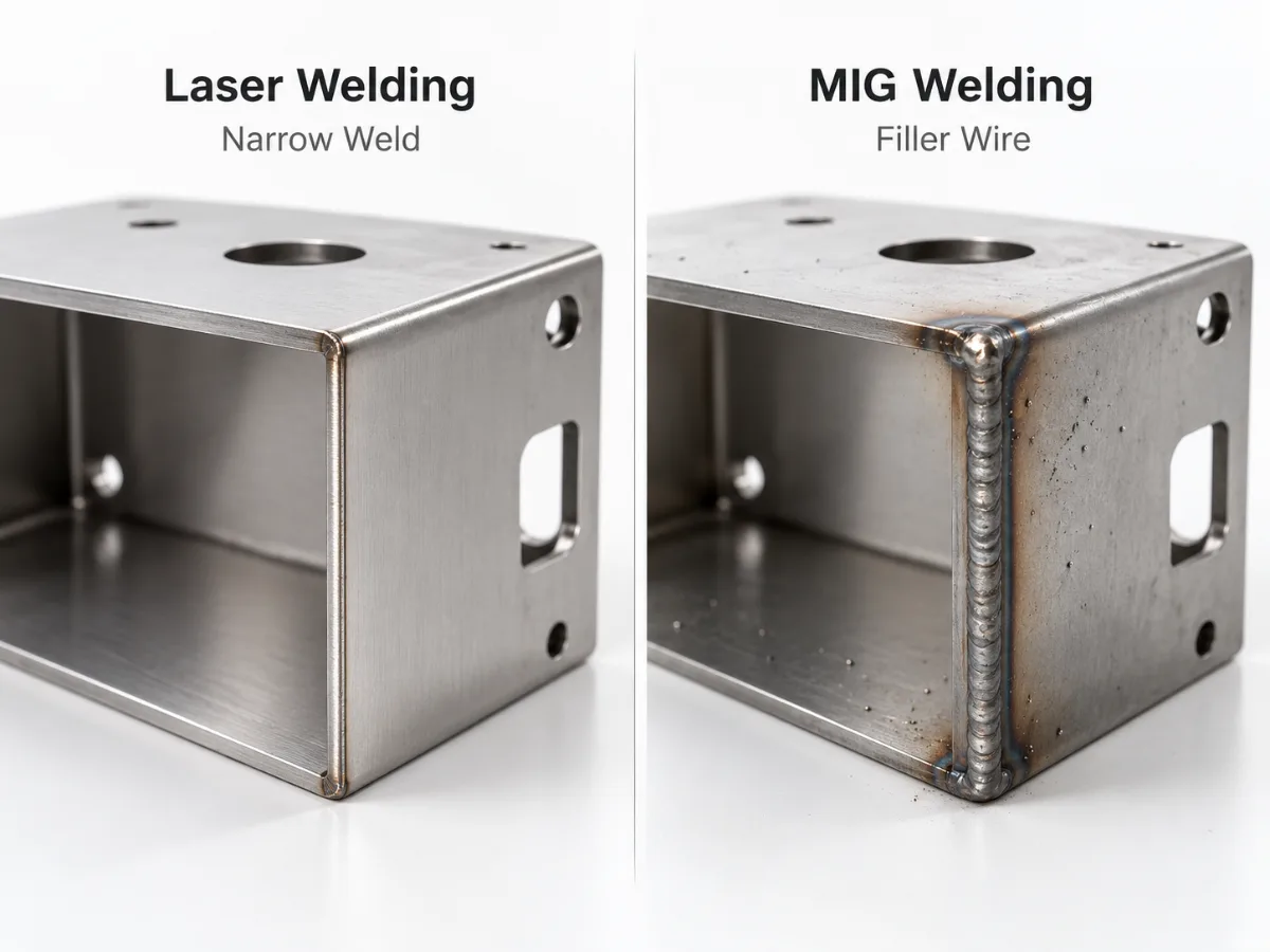 Laser welding vs MIG welding on sheet metal parts