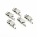 Five metallic clips